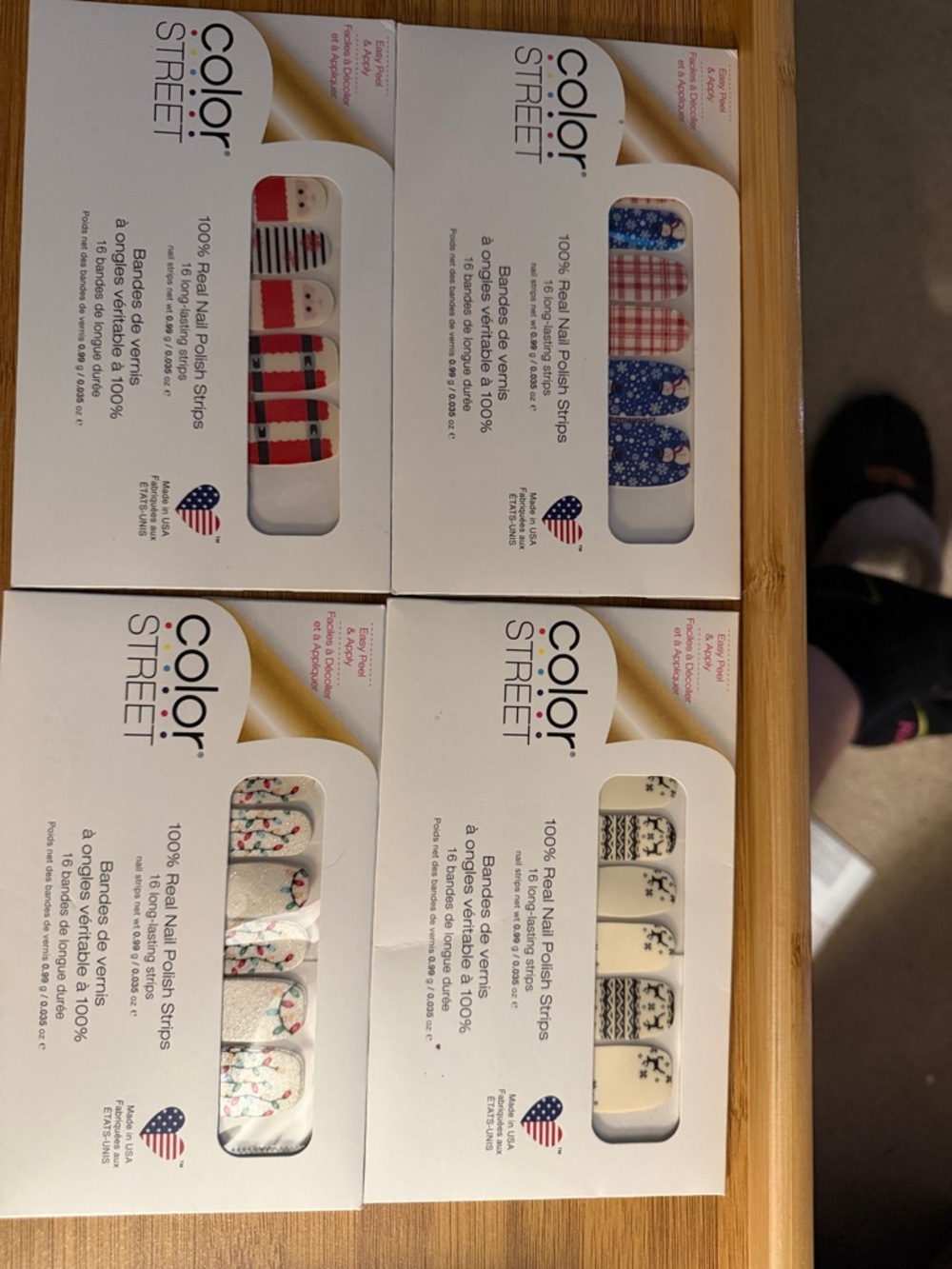 Color Street Nail Polish Strips - Red, Blue, White, Cream, Black